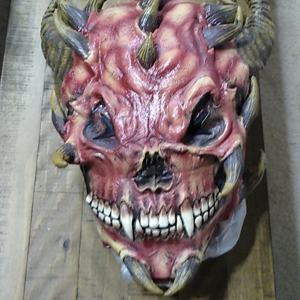 🎃Doom Demon devil scary alien mask face costume halloween Satan realistic